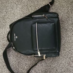 Michael kors leather black backpack